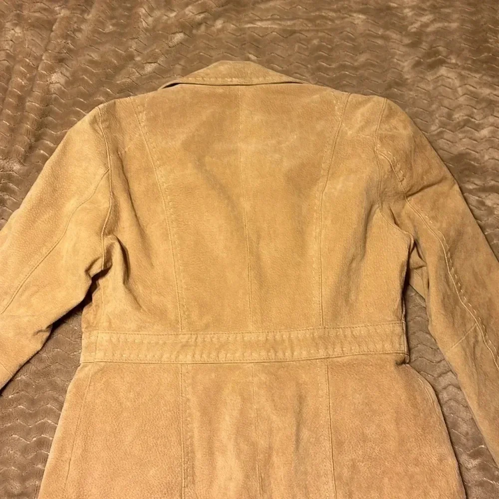 Madison Tan Suede Leather jacket Women’s 10 Stitch detail